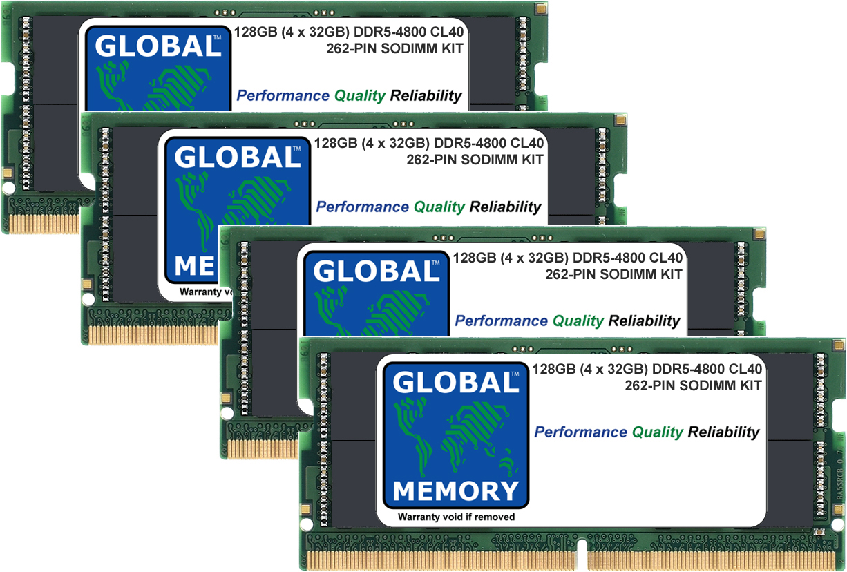 128GB (4 x 32GB) DDR5 4800MHz PC5-38400 262-PIN SODIMM MEMORY RAM KIT FOR HEWLETT-PACKARD LAPTOPS/NOTEBOOKS